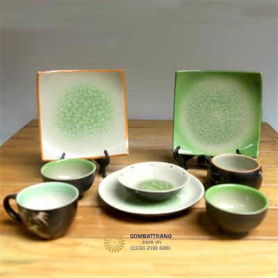 Bát Đĩa Gốm Sứ Bát Tràng Hoa Văn Sang Trọng