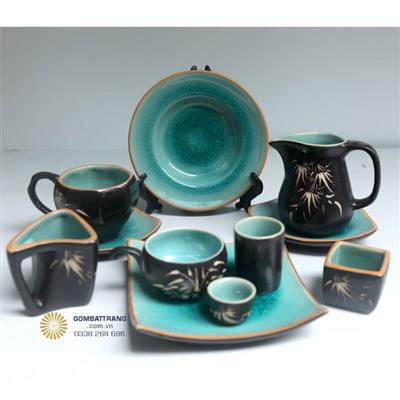 Bát Đĩa Hoa Văn Cổ Men Rạn Cổ Điển Cực Sang