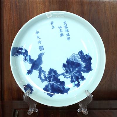 Bát đĩa hoa văn cổ Phù Dung Tiên Điểu cực đẹp