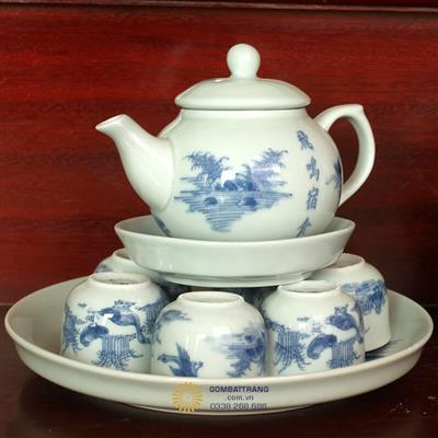 Bộ ấm chén bát tràng cao cấp Phi Minh Túc Thực