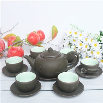 Bộ ấm chén Bát Tràng giả cổ sang trọng