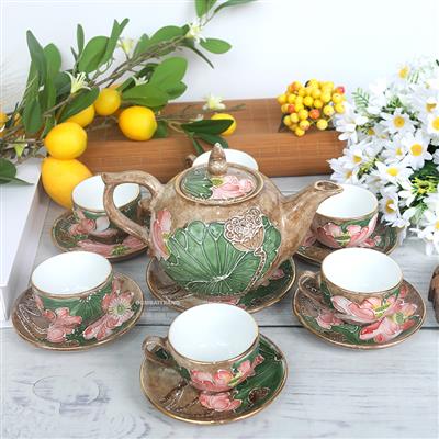 Bộ ấm chén Bát Tràng giá rẻ cao cấp chất lượng
