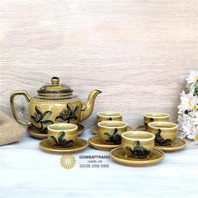 Bộ Ấm Chén Bát Tràng Hoa Sen Cao Cấp Giá Rẻ