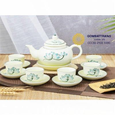 Bộ ấm chén ngọc rẻ đẹp Bát Tràng quà tặng cao cấp