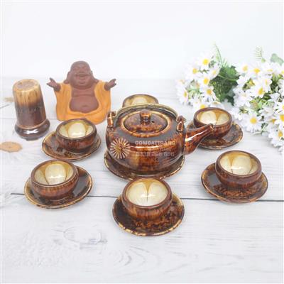 Bộ ấm chén quà tặng cao cấp – Gốm sứ Bát Tràng sang trọng