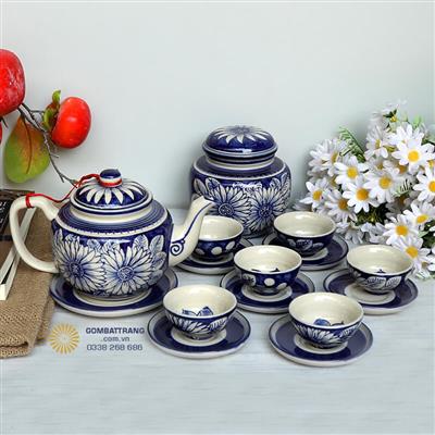 Bộ Ấm Chén Sang Trọng Vẽ Hoa Cúc Đẹp Rẻ