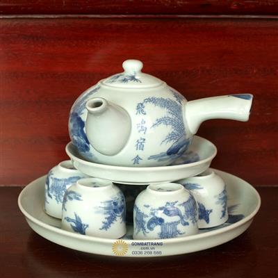 Bộ ấm chén uống trà Bát Tràng Phi Minh Túc Thực