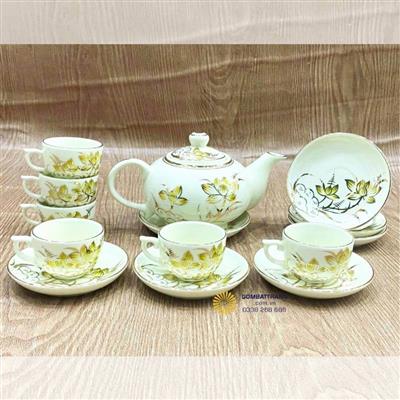 Bộ ấm pha trà vẽ sen vàng kim giá rẻ – giảm đến 50%