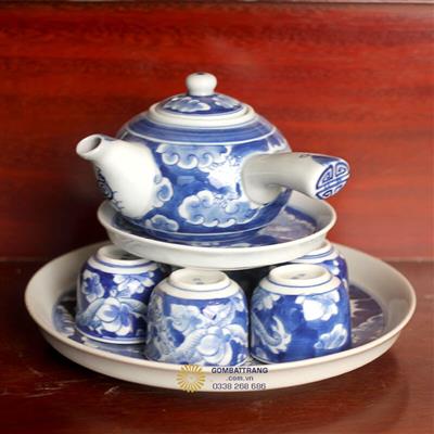 Bộ ấm trà giả cổ tay ngang Long Ẩn cao cấp
