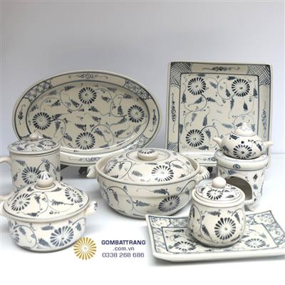 Bộ Bát Đĩa Bát Tràng Men Rạn Giả Cổ Đẹp Nhất