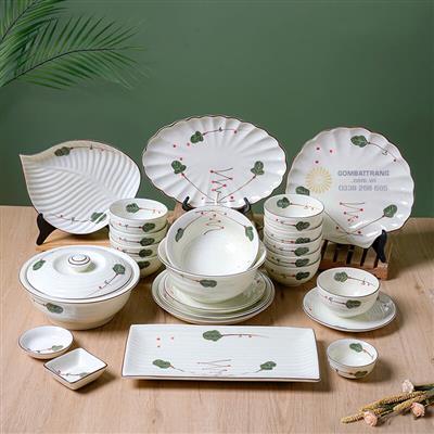 Bộ Bát Đĩa Bát Tràng Quà Tặng Gốm Sứ Sang Xịn