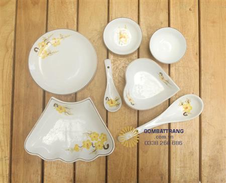 bộ bát đĩa gốm sứ bát tràng