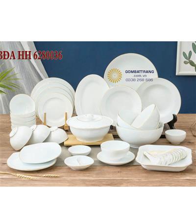 Bộ bát đĩa gốm sứ bát tràng sang trọng cho bàn ăn