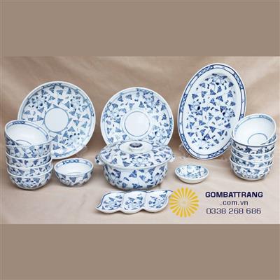 Bộ bát đĩa nghệ thuật Bát Tràng đẹp chuẩn nhà hàng