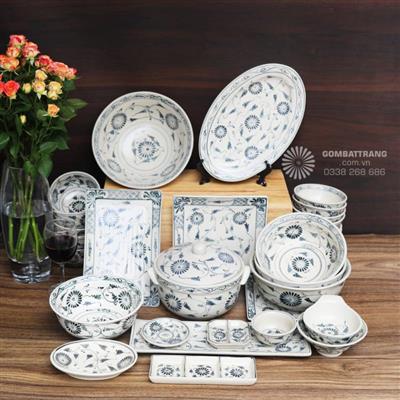 Bộ bát đĩa sang trọng Bát Tràng cho nhà hàng – Bền đẹp