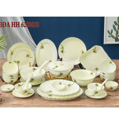 Bộ chén đĩa cao cấp bát tràng - Mang sắc xuân vào căn bếp
