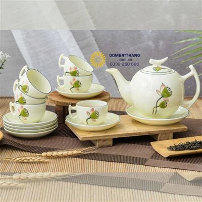 Bộ cốc chén đẹp - Bưởi cành đài sen decor xinh