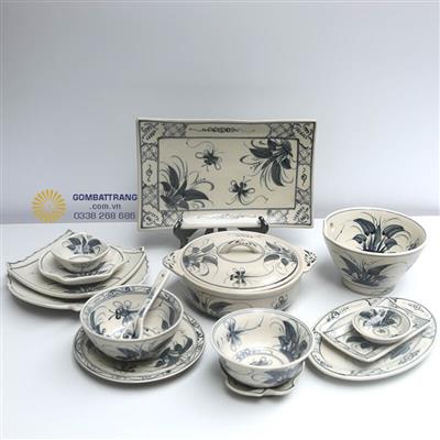 Chén Dĩa Cổ Bát Tràng Vẽ Hoa Đẹp