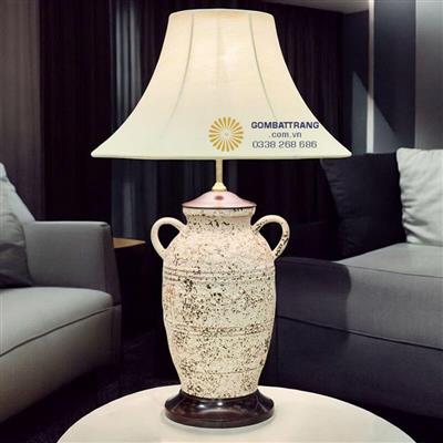 Đèn để bàn đẹp gốm men sôi quà tặng phong thủy