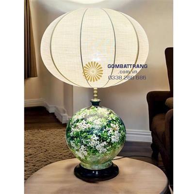 Đèn ngủ để bàn gốm sứ hoạ tiết đẹp giảm giá sốc