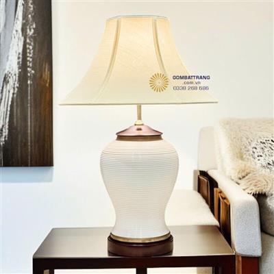 Đèn Ngủ Gốm Bát Tràng Men Trắng Cao Cấp Chính Hãng