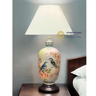 Đèn ngủ gốm sứ bát tràng vẽ màu 3D tinh xảo