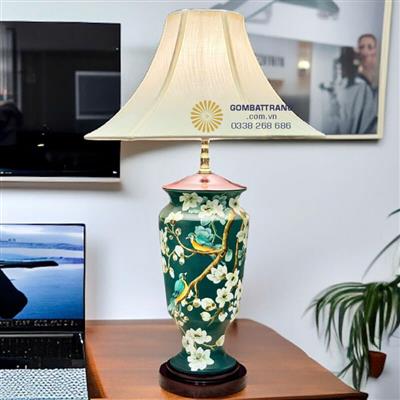 Đèn ngủ gốm xanh ngọc - Biểu tượng của sung túc bình an