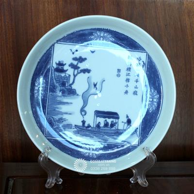Đĩa đồ gốm sứ giả cổ Xích Bích Khung Gấm rẻ