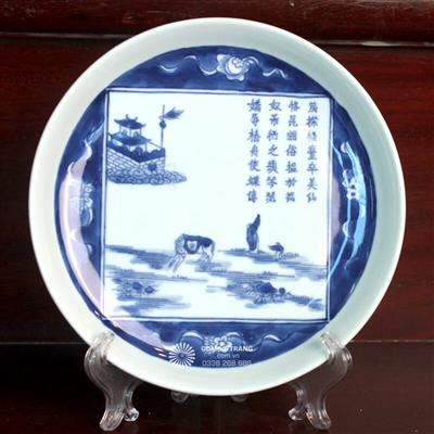 Đĩa gốm trang trí Bát Tràng Khung tranh cực đẹp