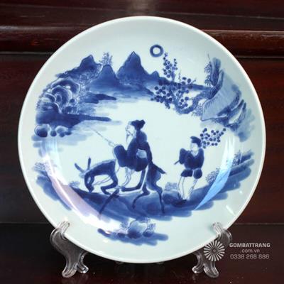 Đĩa sứ trưng bày Tầm Sư Học Đạo cực đẹp