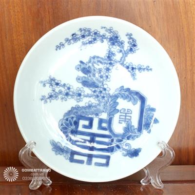 Đĩa trang trí phòng khách Mai Cài Thọ sang trọng