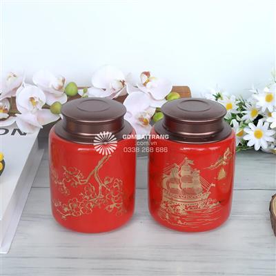 Hộp Đựng Chè Khô Quà Tặng Gốm Sứ Đẹp