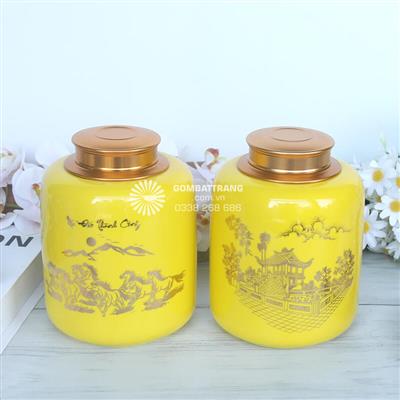 Hộp đựng trà bằng sứ quà tặng gốm sứ giá tốt