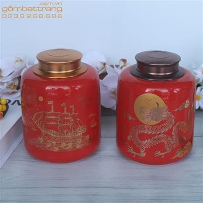 Hũ đựng chè gốm sứ cao cấp