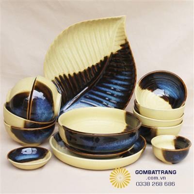 Bộ bát đĩa sang trọng Bát Tràng đạt chuẩn nhà hàng