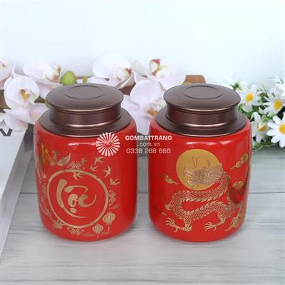 Lọ đựng trà gốm sứ làm quà tặng đẹp