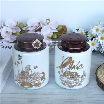 Lọ Đựng Trà Hoa Sen Tinh Tế Giá Tốt