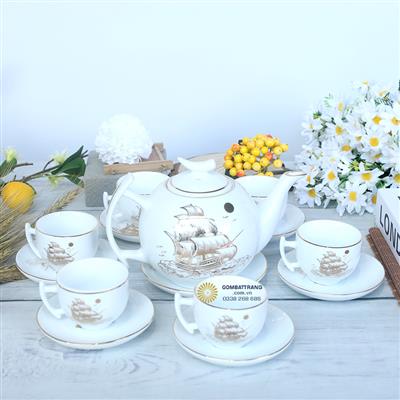 Mua bộ ấm chén uống trà mạ vàng giá rẻ