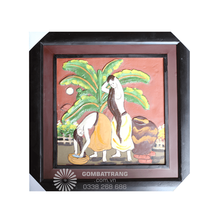 tranh-dat-nung-thieu-nu-goi-dau-ben-chum-nuoc-dong-que