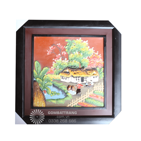 tranh-gom-bat-trang-treo-tuong-canh-lang-que-tuoi-tho