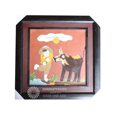 tranh-gom-bat-trang-cau-be-va-con-trau-dan-da