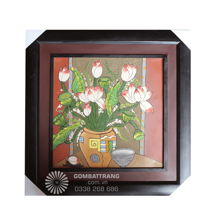 tranh-gom-bat-trang-ve-binh-hoa-sen-tinh-te