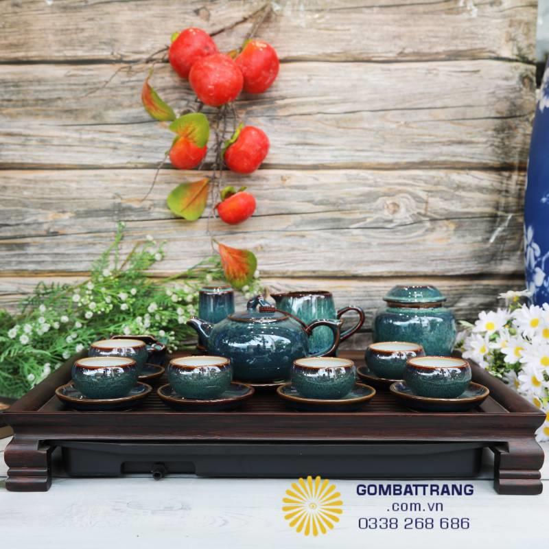 Bộ ấm chén hoả biến cao cấp Hoàng Kim Bảo Ngọc 
