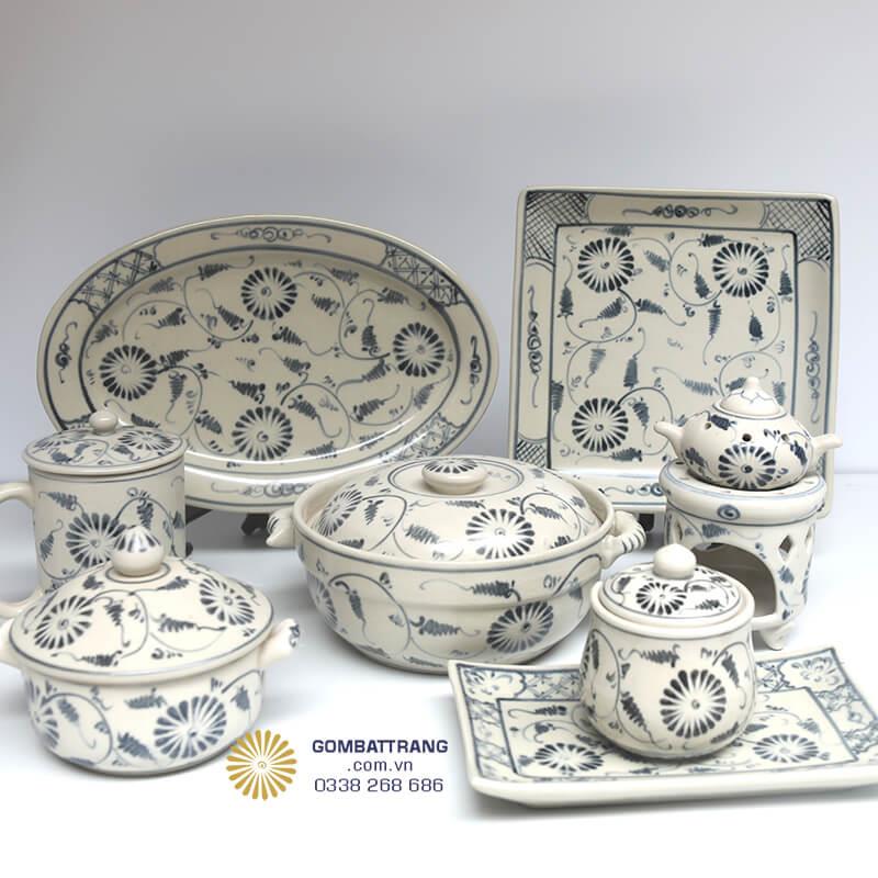 Bộ Bát Đĩa Bát Tràng Men Rạn Giả Cổ Đẹp Nhất