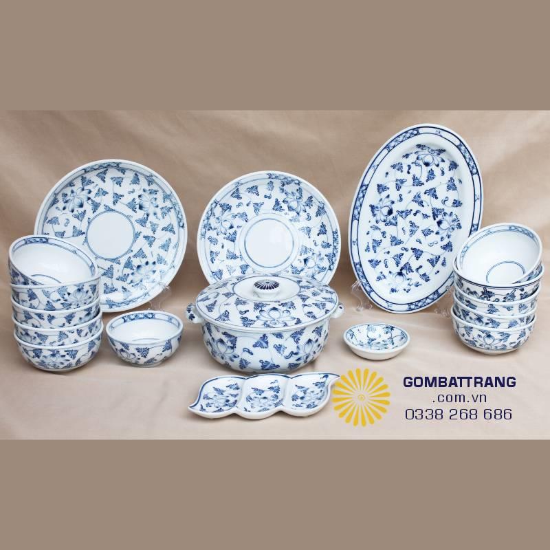 Bộ bát đĩa nghệ thuật Bát Tràng đẹp chuẩn nhà hàng