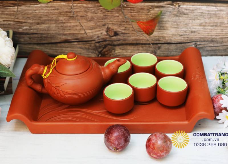 Khay cuộn thư men đỏ nâu, thích hợp làm quà tặng tri ân, đối tác doanh nghiệp.
