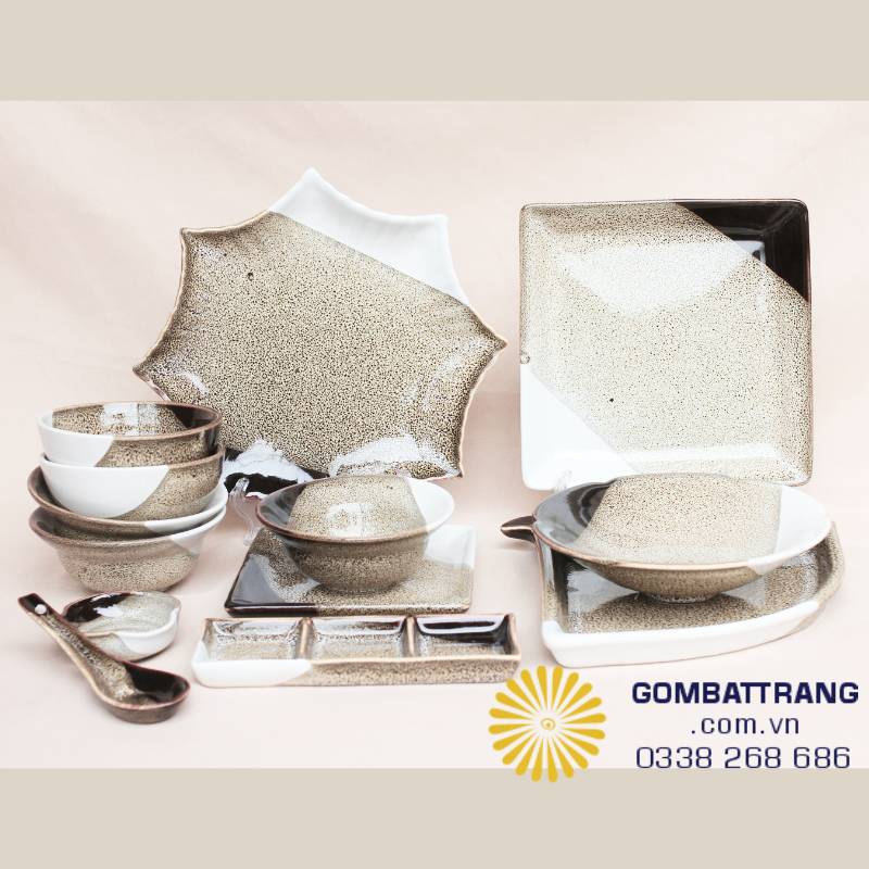 Trọn bộ set bát đĩa Bát Tràng men hỏa biến cao cấp – sự kết hợp hoàn hảo giữa kỹ thuật nung nhiệt độ cao và tính thẩm mỹ độc bản cho không gian bếp thượng lưu.