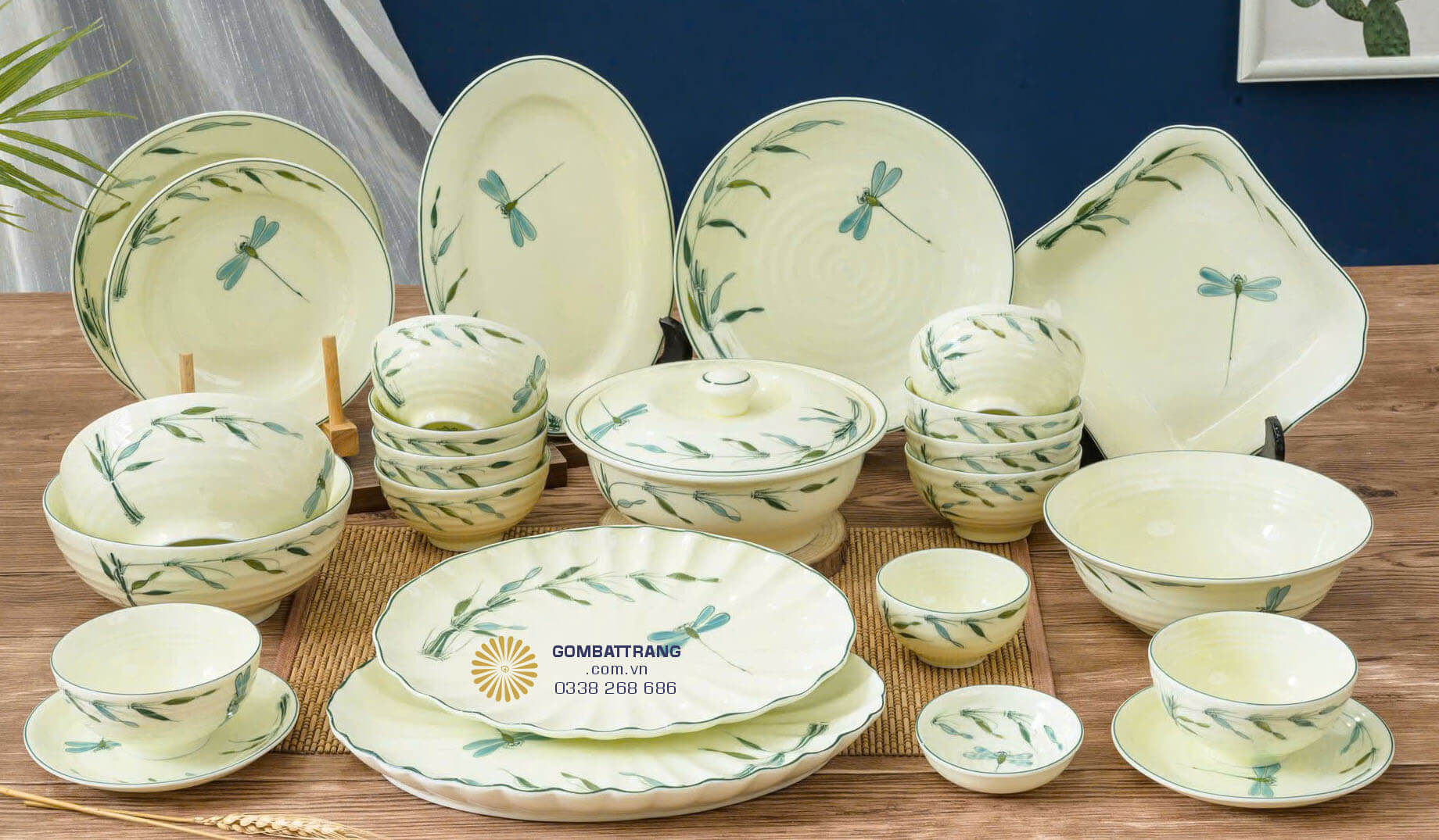 Đĩa gốm sứ bát tràng – set 22 món tiện lợi.