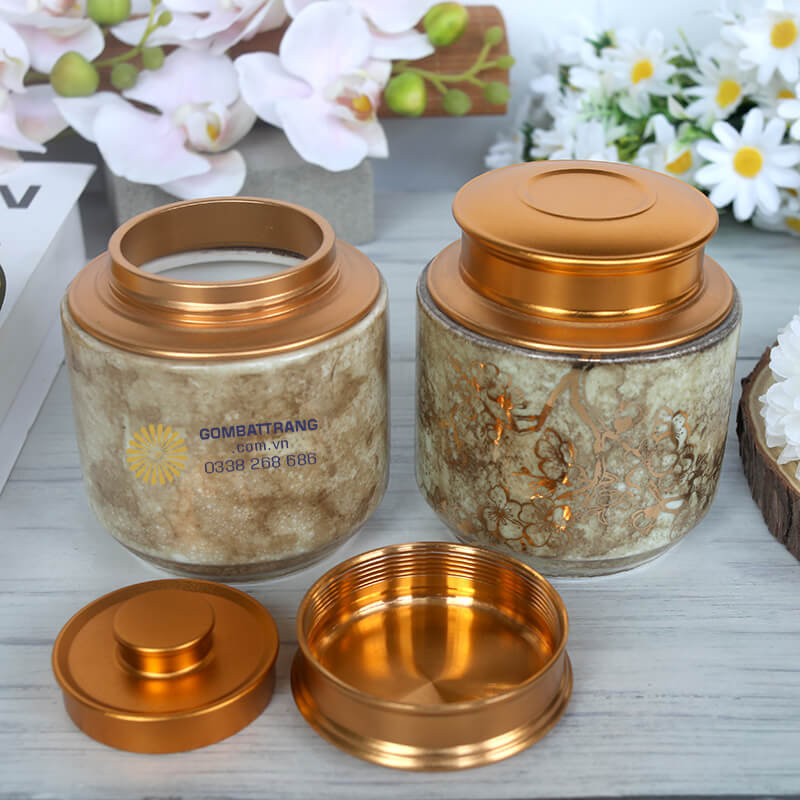 hộp đựng chè đẹp mang trong mình tinh hoa nghề gốm truyền thống Việt Nam