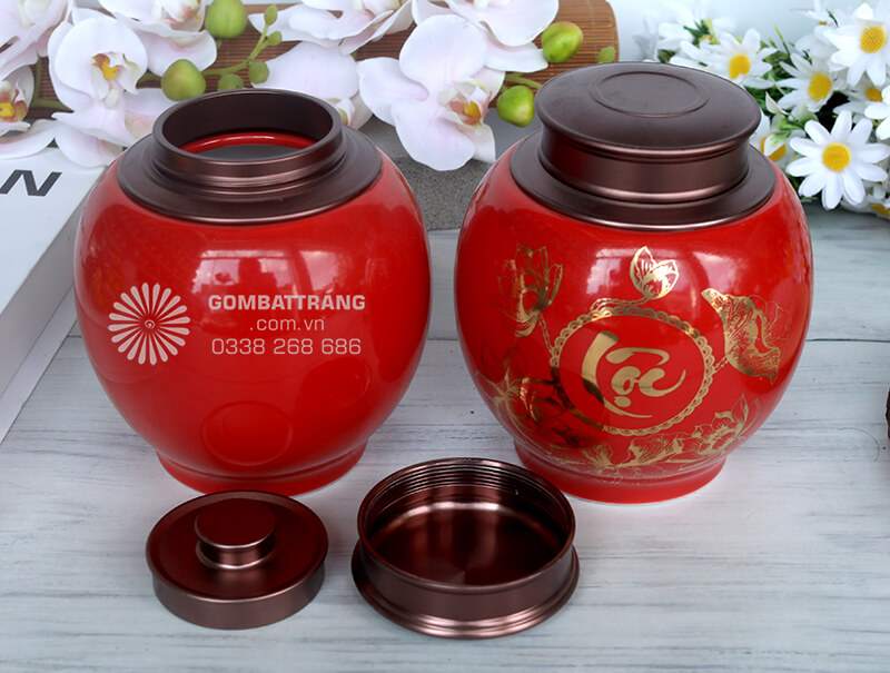 Hộp đựng trà bằng sứ - tài lộc khởi phát, vạn sự như ý